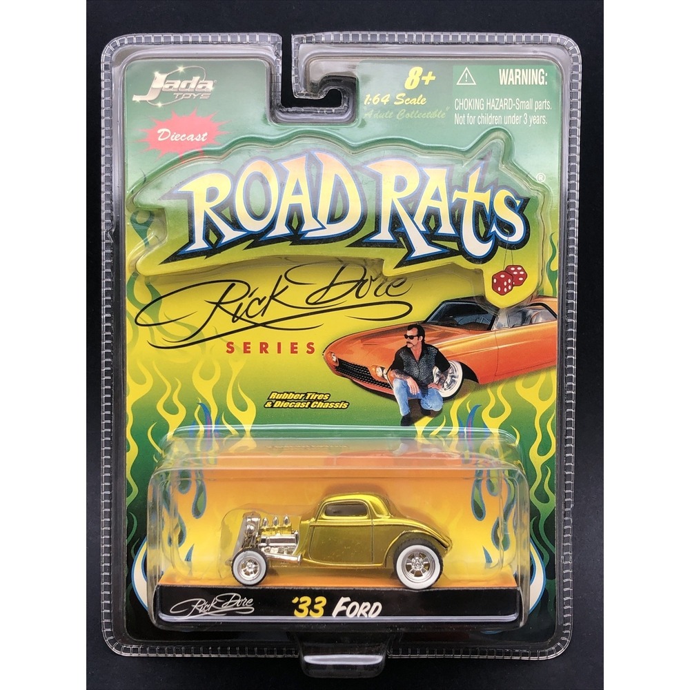 Jada Road Rats Rick Dore Series 1933 33 Ford Gold Diecast Rubber Tires 1/64